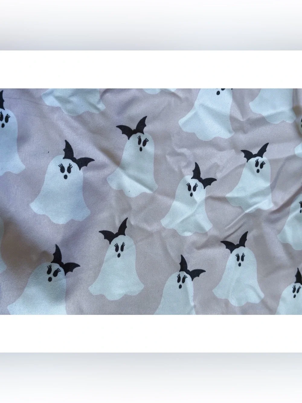 London Kaye Light Pink Ghost Bat King Size Flat And Fitted Sheet Halloween Twee